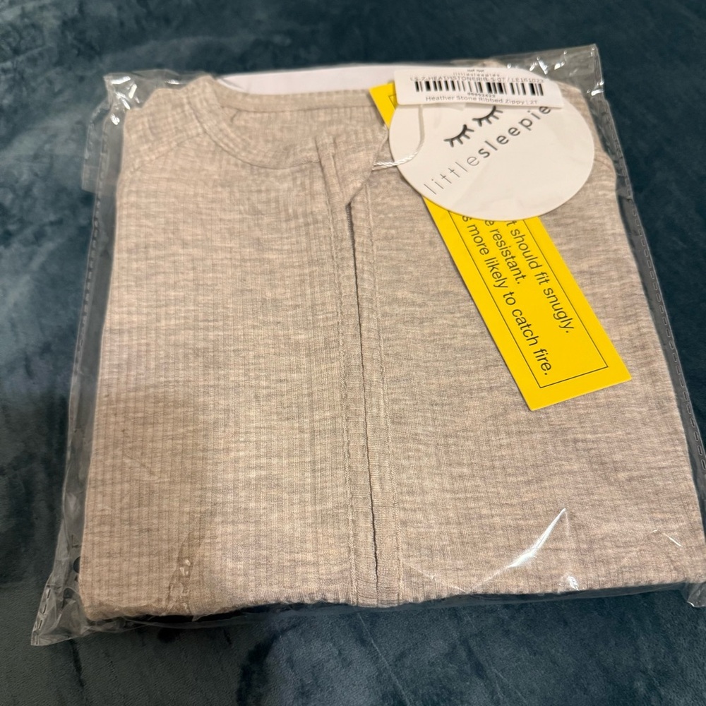Little Sleepies Heather Stone Ribbed Zippy